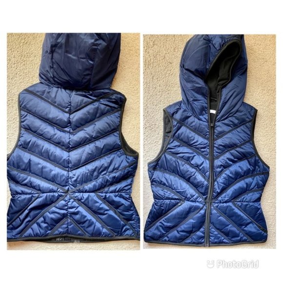 Blanc Noir Mesh Inset Puffer Down Vest - Picture 9 of 16